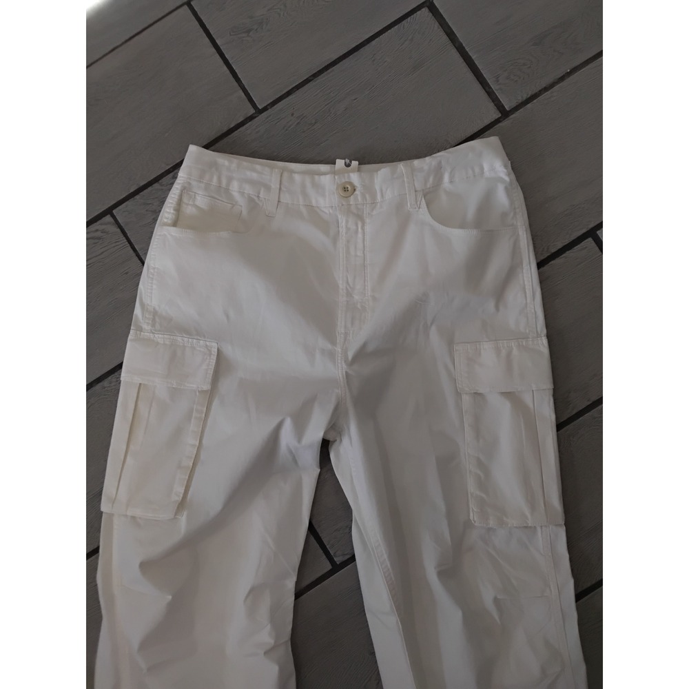 Good American Ivory White Cargo Parachute Pants Bungee Hem Size 8/29 NWT - Picture 2 of 6
